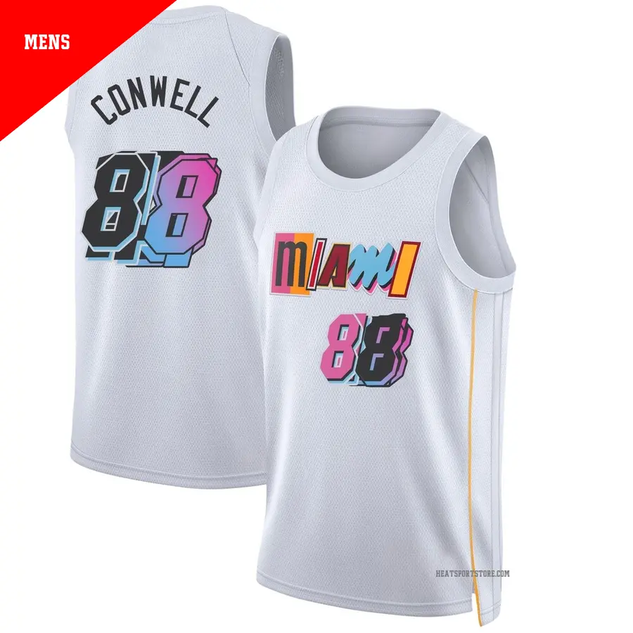 ＃0 Men's Ryan Conwell Miami Heat 2022/23 Swingman White City Edition Jersey