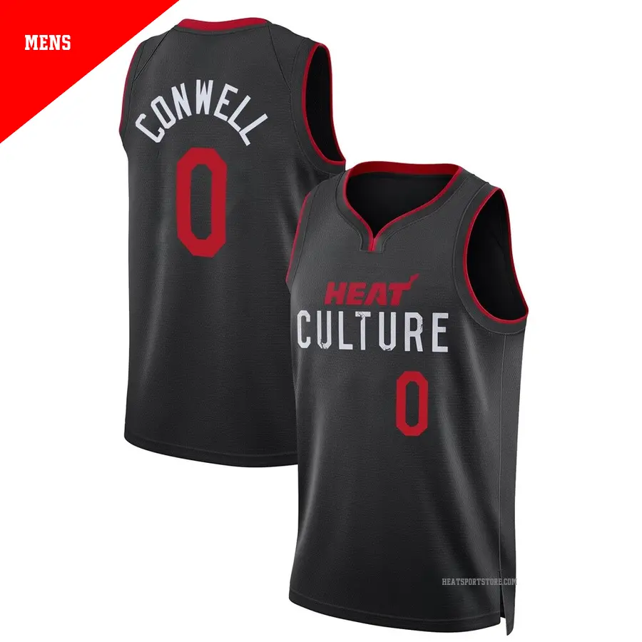 ＃0 Men's Ryan Conwell Miami Heat 2023/24 Swingman Black City Edition Jersey