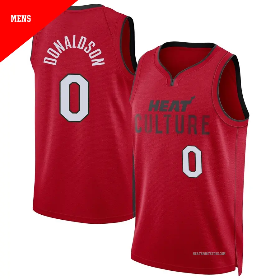 ＃0 Men's Tre Donaldson Miami Heat 2024/25 Swingman Red City Edition Jersey