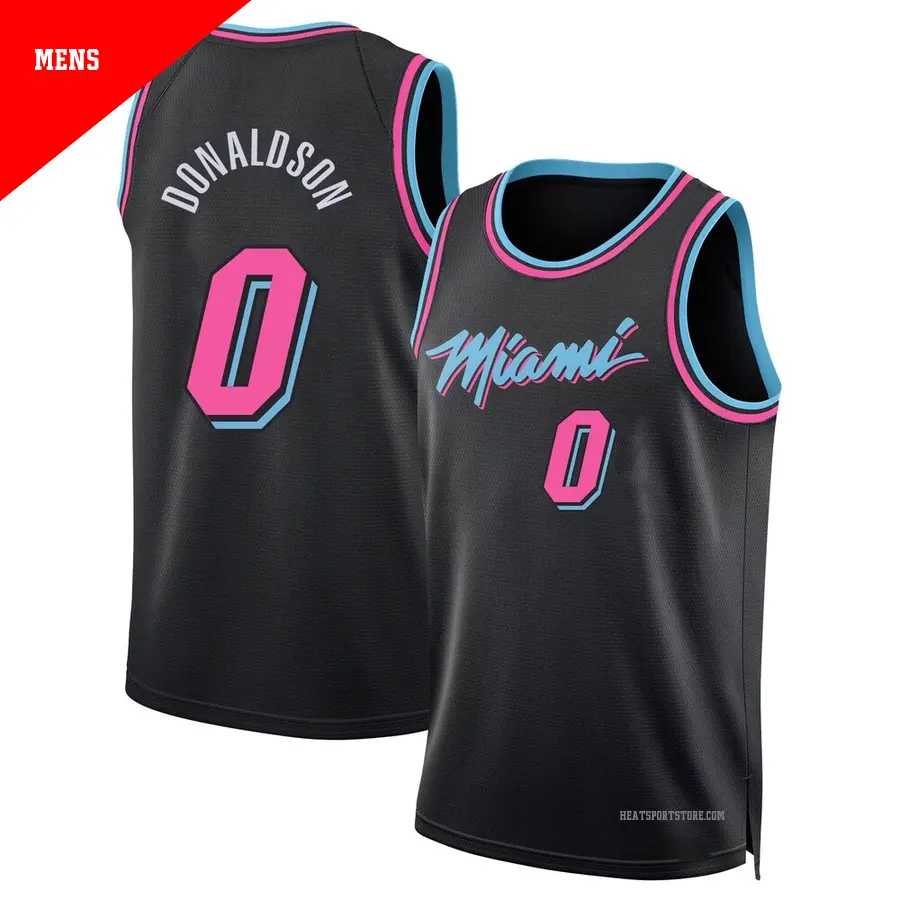 ＃0 Men's Tre Donaldson Miami Heat 2025/26 Swingman Black City Edition Jersey