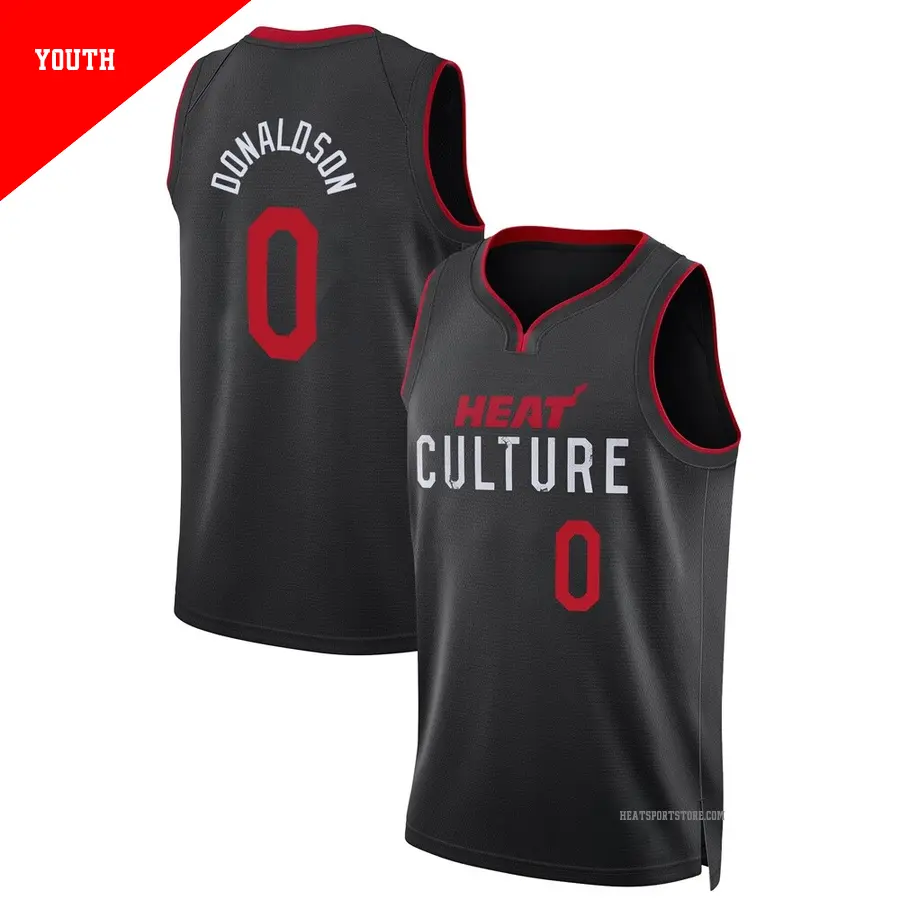 ＃0 Youth Tre Donaldson Miami Heat 2023/24 Swingman Black City Edition Jersey