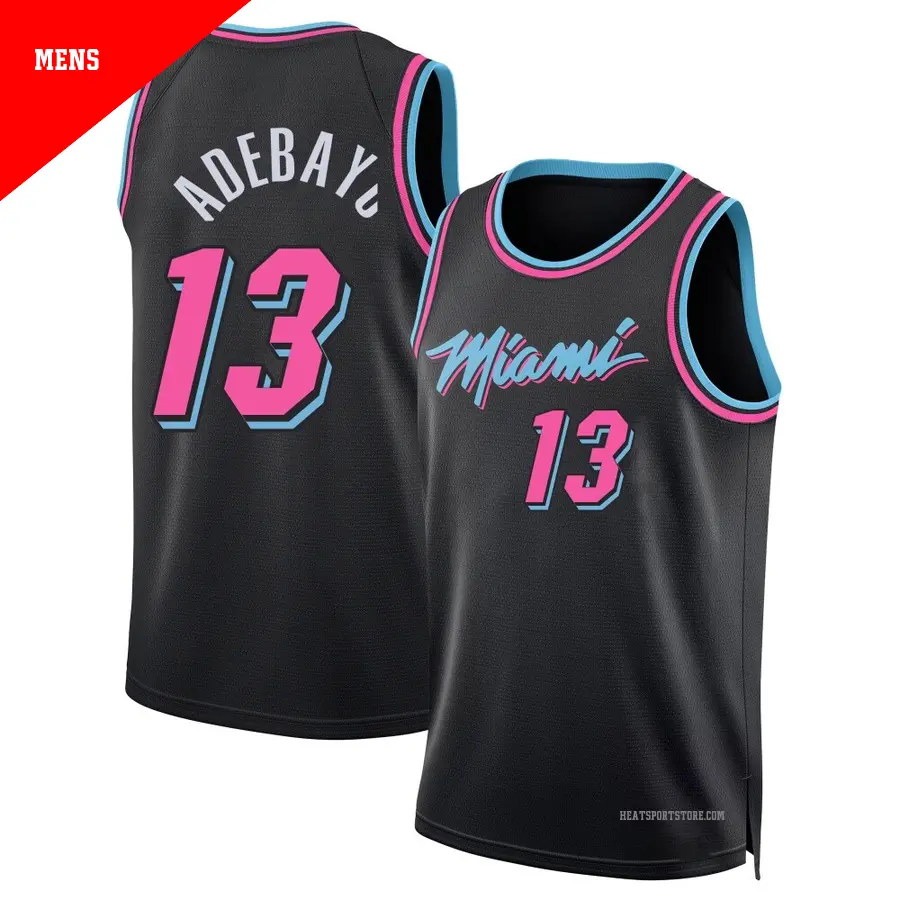 ＃13 Men's Bam Adebayo Miami Heat 2025/26 Swingman Black City Edition Jersey