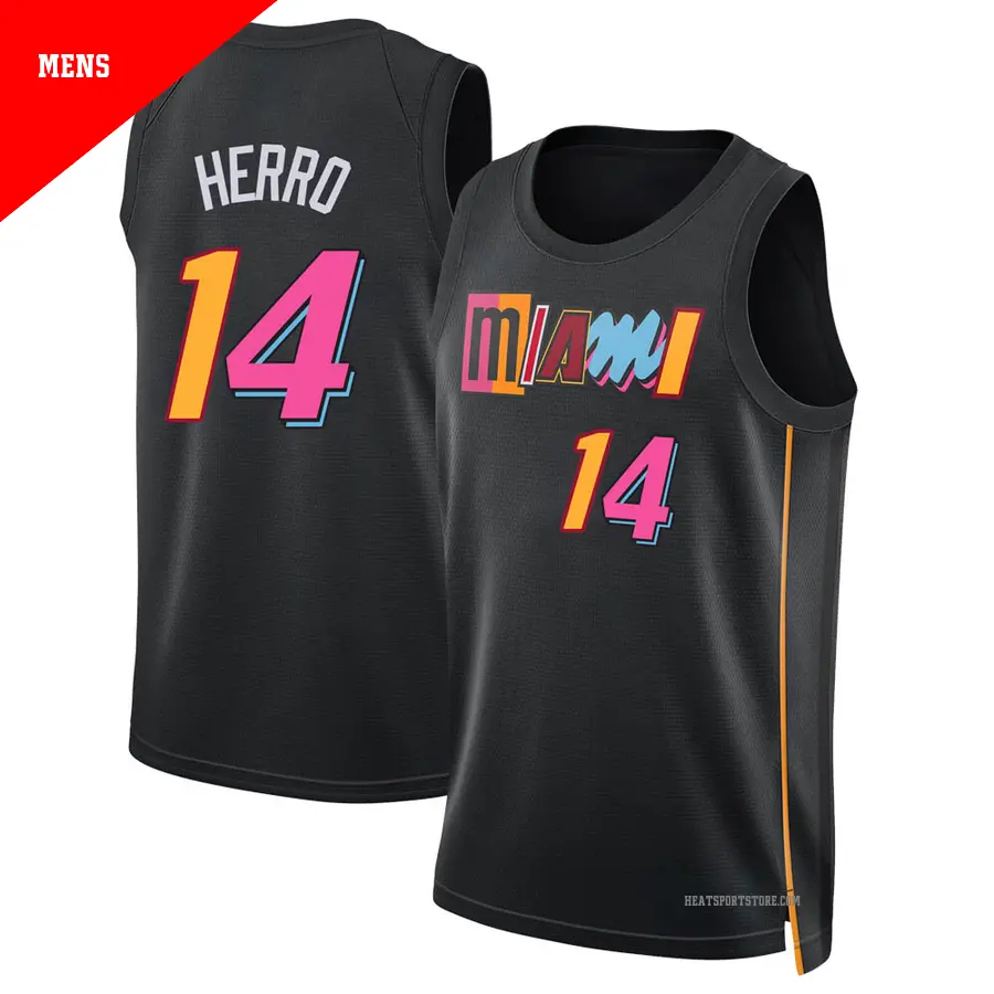 ＃14 Men's Tyler Herro Miami Heat 2021/22 Swingman Black City Edition Jersey