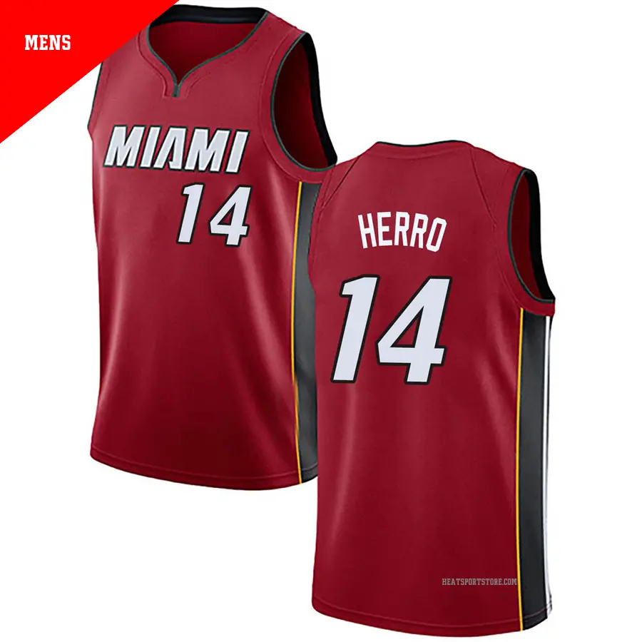 ＃14 Men's Tyler Herro Miami Heat Red Swingman Jersey Statement Edition