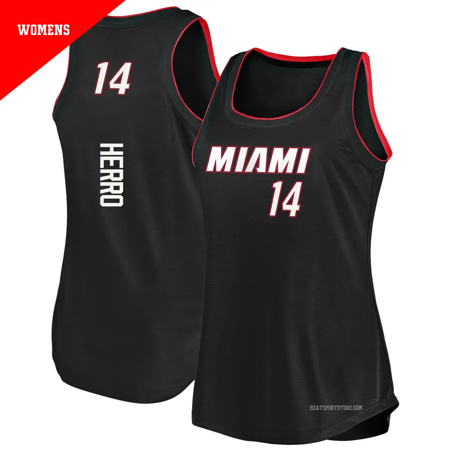 ＃14 Women's Tyler Herro Miami Heat 2019/20 Fast Break Black Tank Jersey Icon Edition