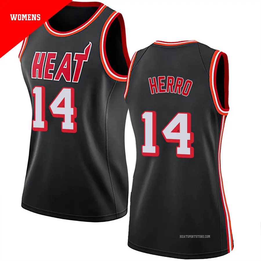 ＃14 Women's Tyler Herro Miami Heat Black Swingman Fashion Hardwood Classics Jersey