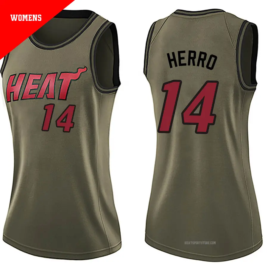 ＃14 Women's Tyler Herro Miami Heat Green Swingman Salute to Service Jersey