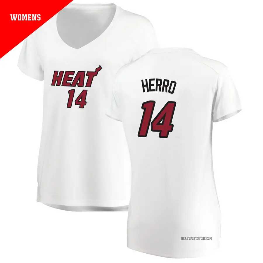 ＃14 Women's Tyler Herro Miami Heat White Fast Break JerseyAssociation Edition