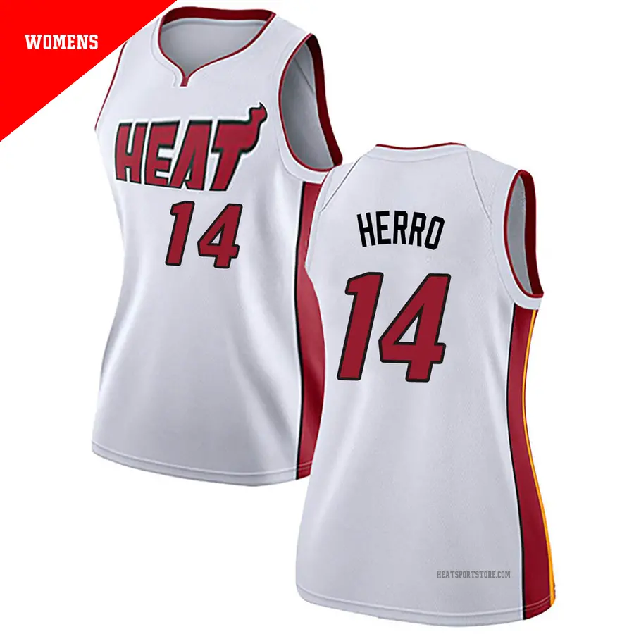 ＃14 Women's Tyler Herro Miami Heat White Swingman JerseyAssociation Edition