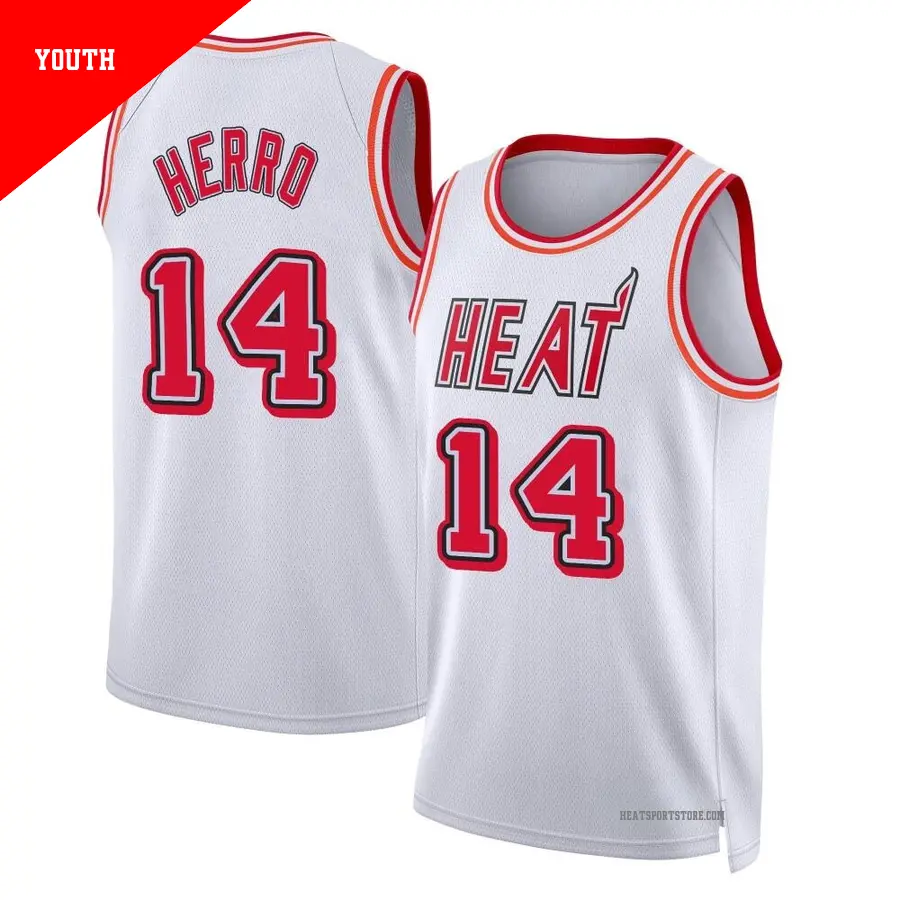 ＃14 Youth Tyler Herro Miami Heat 2022/23 Swingman White Classic Edition Jersey