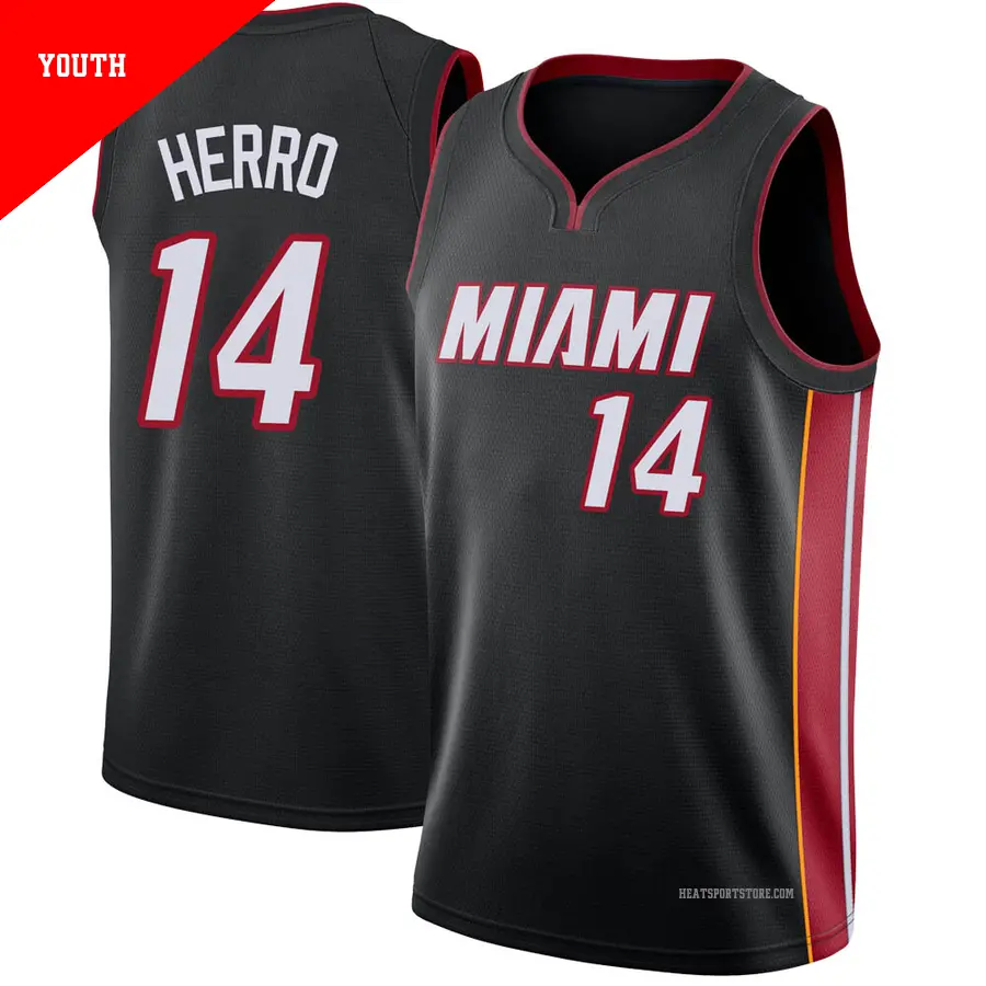 ＃14 Youth Tyler Herro Miami Heat Black Swingman Jersey Icon Edition