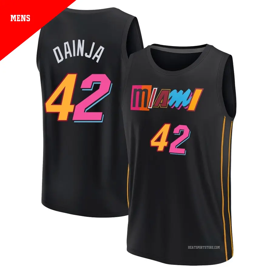 ＃42 Men's Dain Dainja Miami Heat 2021/22 Fast Break Black Replica City Edition Jersey