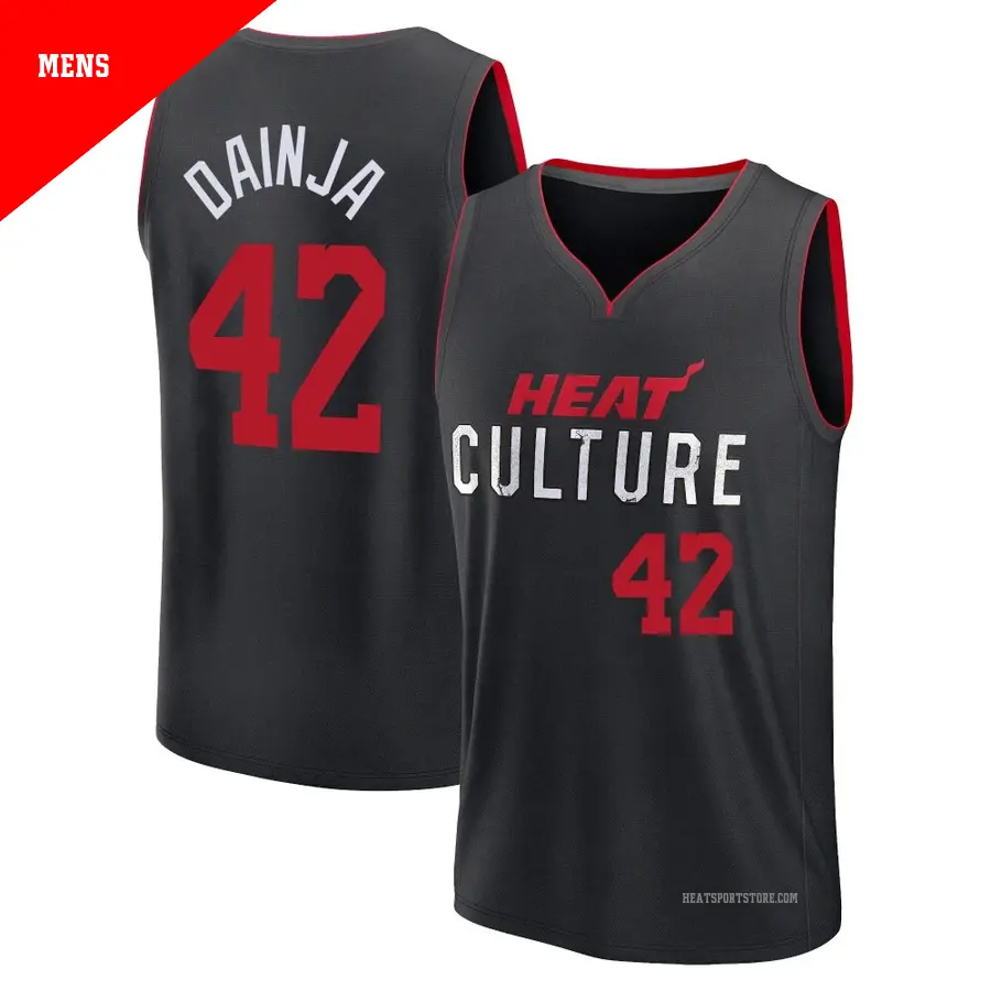 ＃42 Men's Dain Dainja Miami Heat 2023/24 Fast Break Black City Edition Jersey