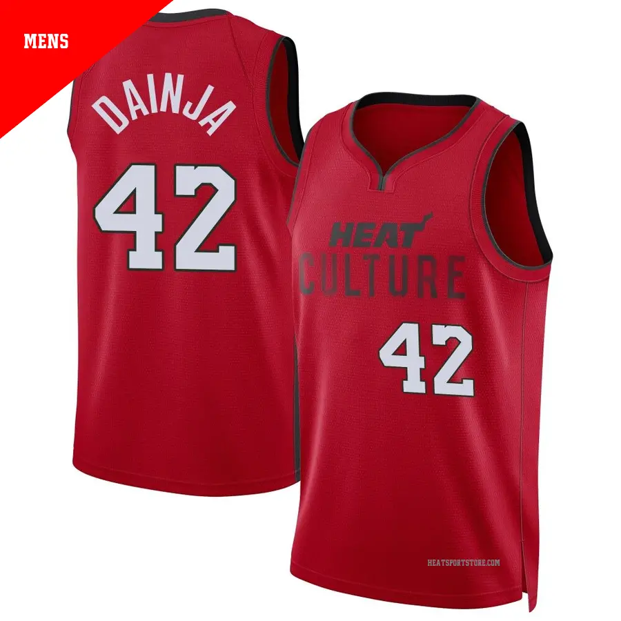 ＃42 Men's Dain Dainja Miami Heat 2024/25 Swingman Red City Edition Jersey