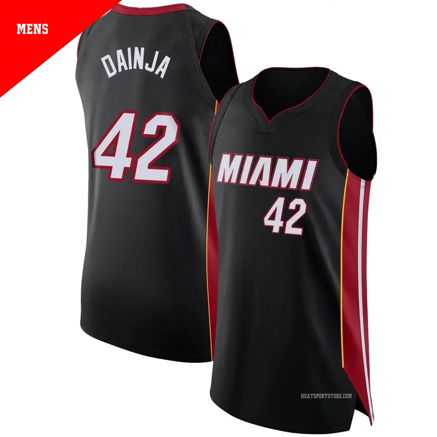 ＃42 Men's Dain Dainja Miami Heat Black Authentic Jersey Icon Edition