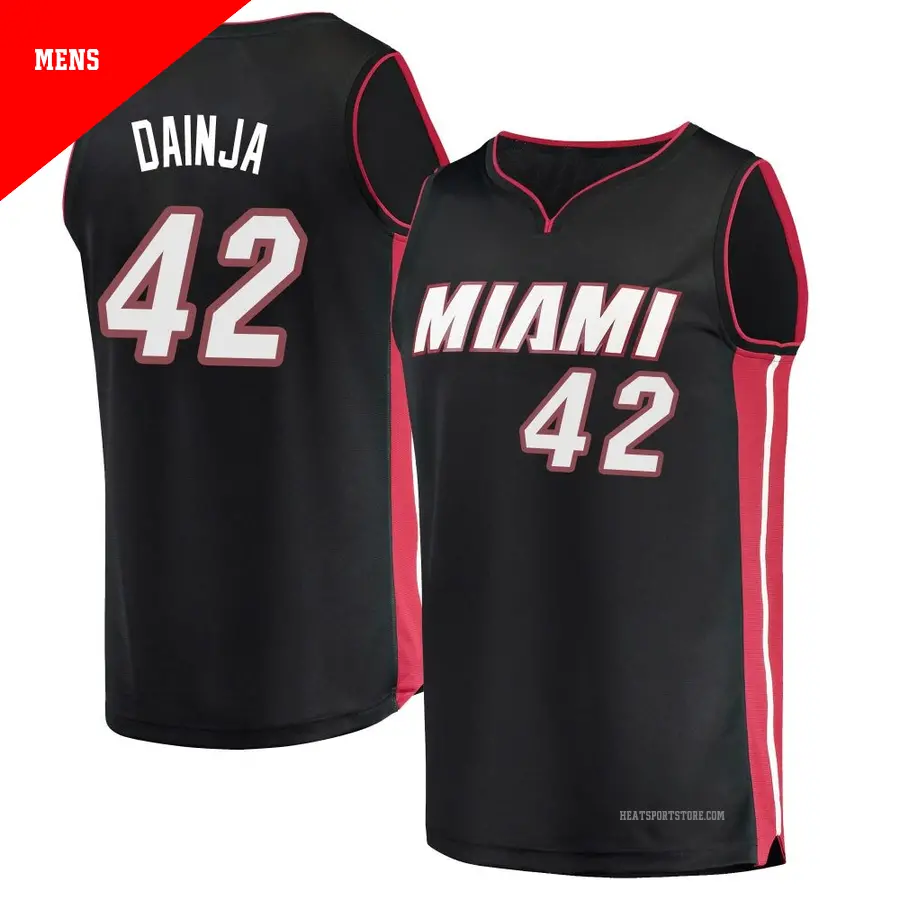 ＃42 Men's Dain Dainja Miami Heat Black Fast Break Jersey Icon Edition