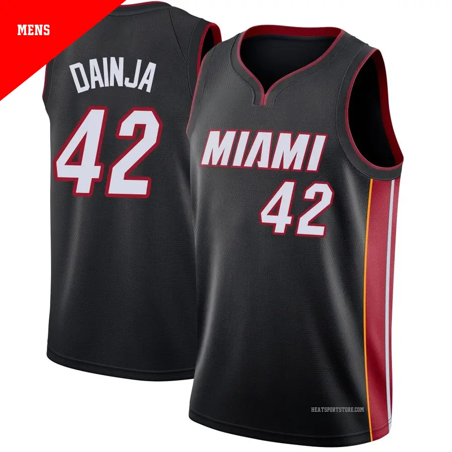 ＃42 Men's Dain Dainja Miami Heat Black Swingman Jersey Icon Edition