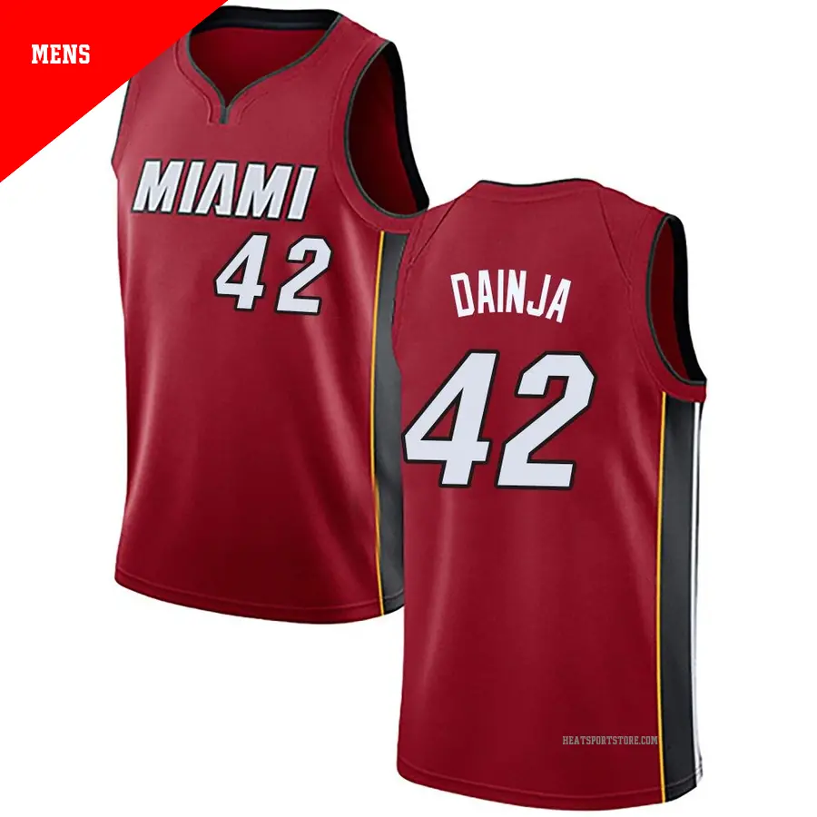 ＃42 Men's Dain Dainja Miami Heat Red Swingman Jersey Statement Edition