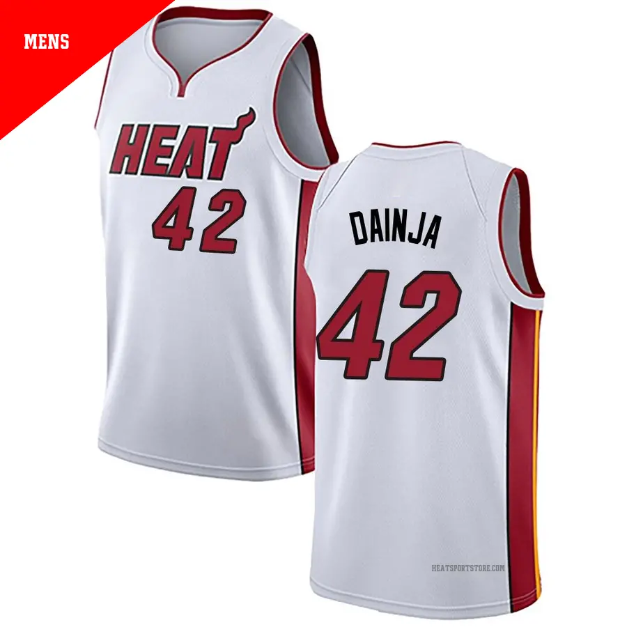 ＃42 Men's Dain Dainja Miami Heat White Swingman JerseyAssociation Edition