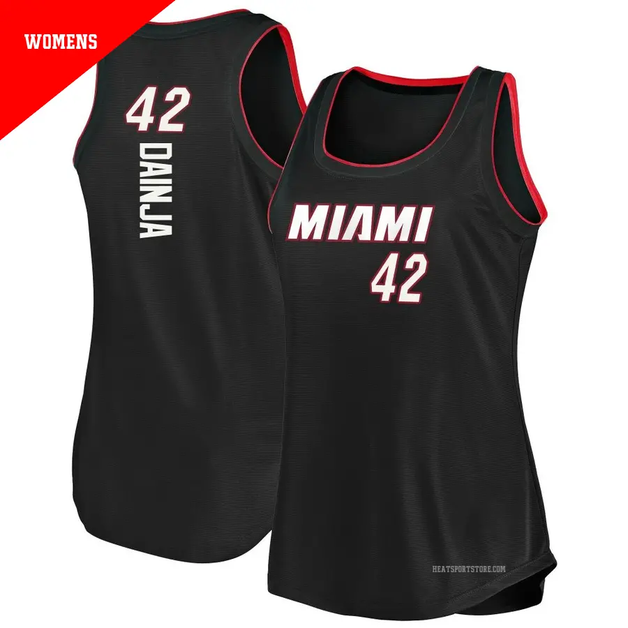 ＃42 Women's Dain Dainja Miami Heat 2019/20 Fast Break Black Tank Jersey Icon Edition