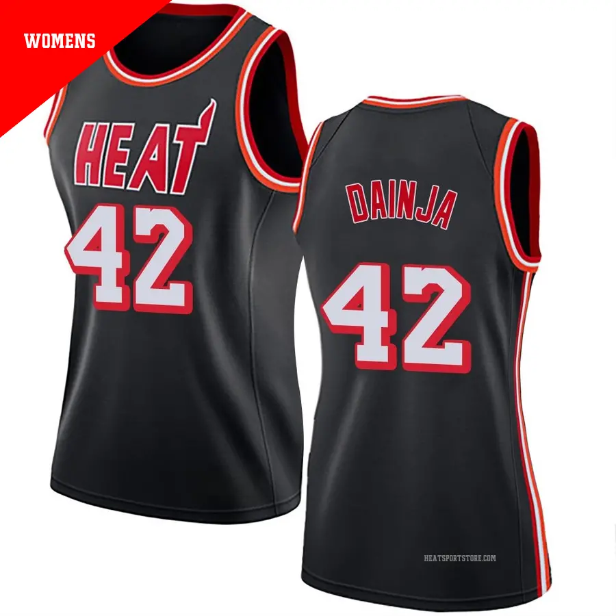 ＃42 Women's Dain Dainja Miami Heat Black Swingman Fashion Hardwood Classics Jersey