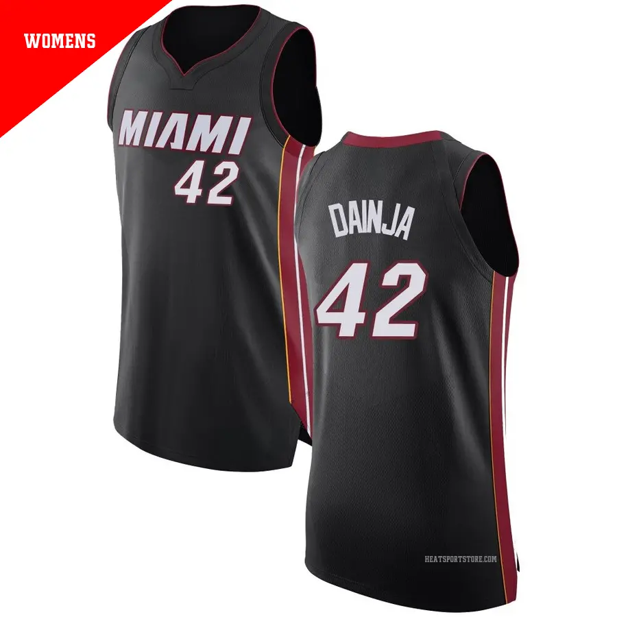 ＃42 Women's Dain Dainja Miami Heat Black Swingman Jersey Icon Edition