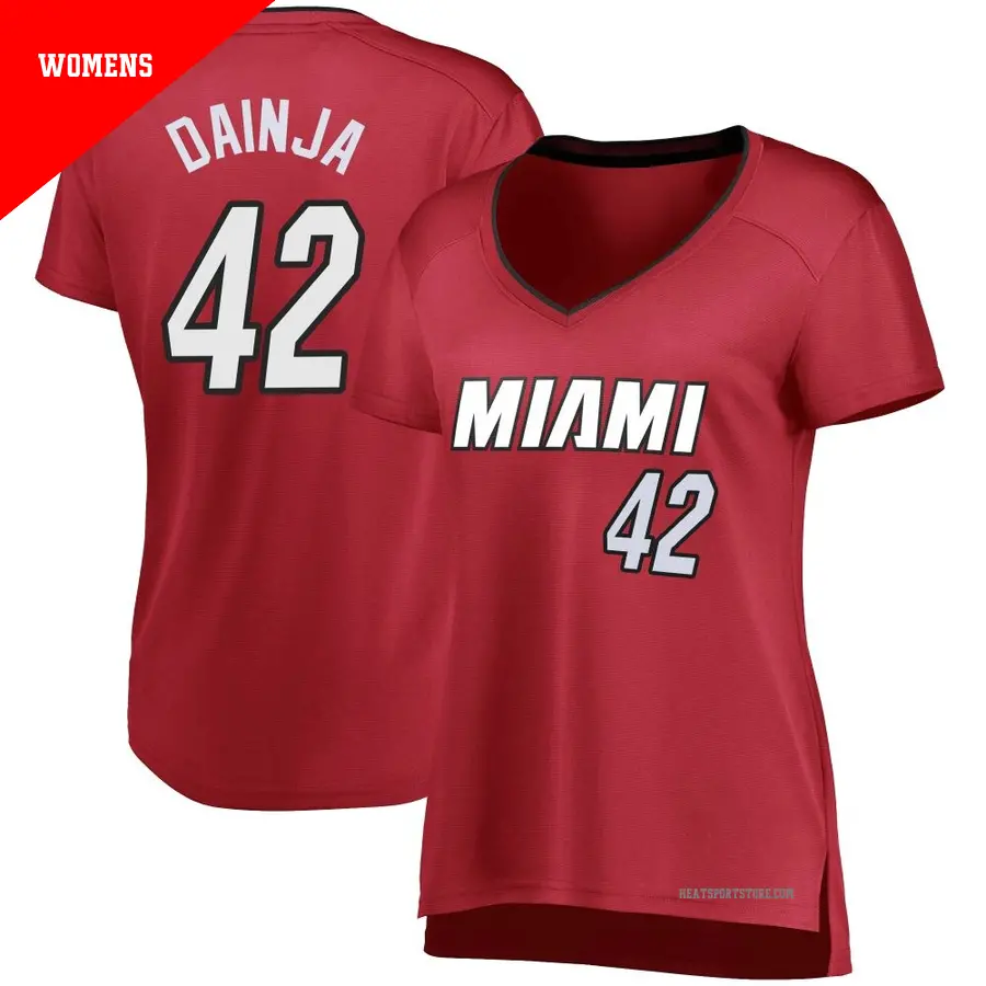 ＃42 Women's Dain Dainja Miami Heat Fast Break Wine Jersey Statement Edition