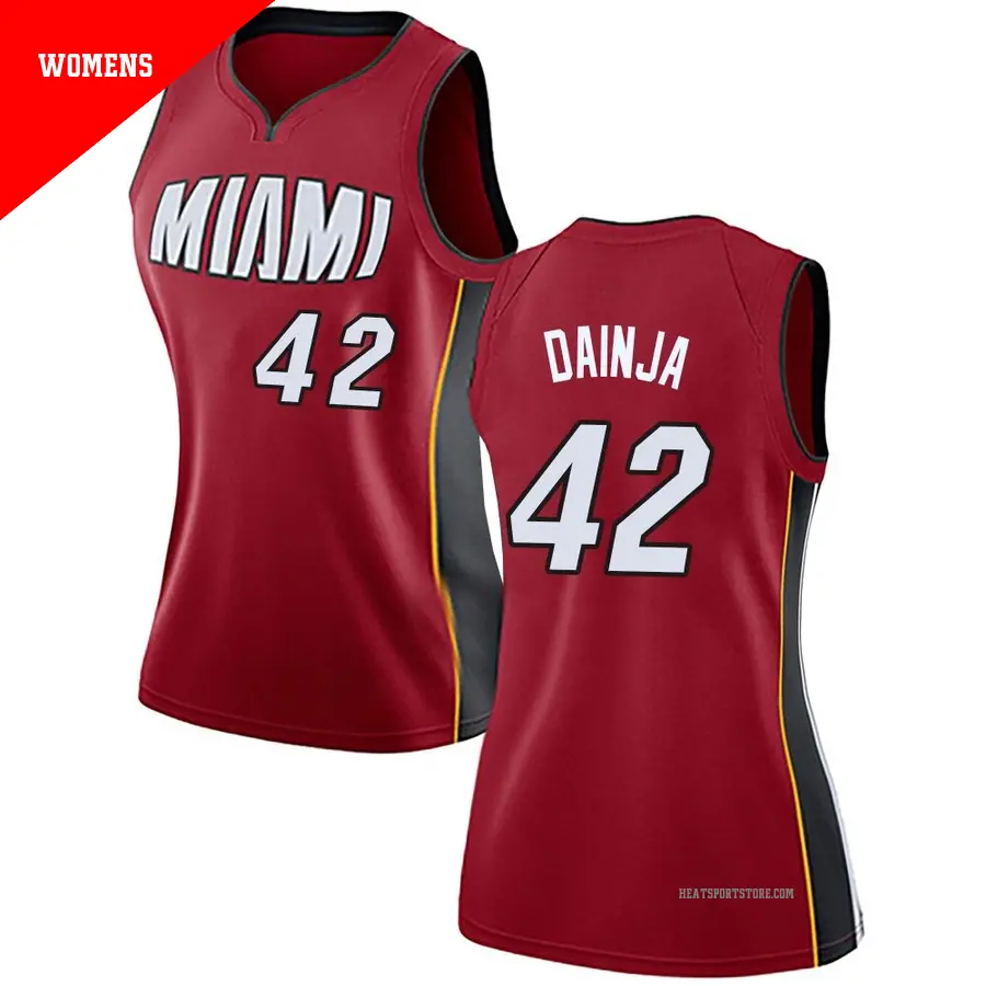 ＃42 Women's Dain Dainja Miami Heat Red Swingman Jersey Statement Edition