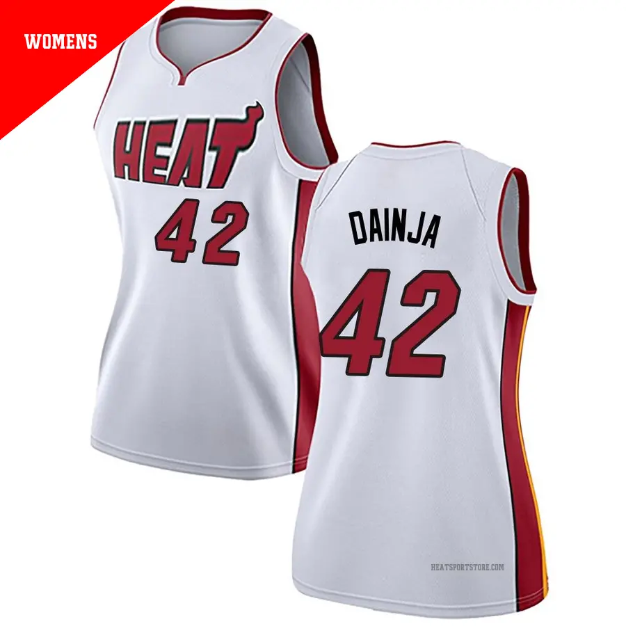 ＃42 Women's Dain Dainja Miami Heat White Swingman JerseyAssociation Edition