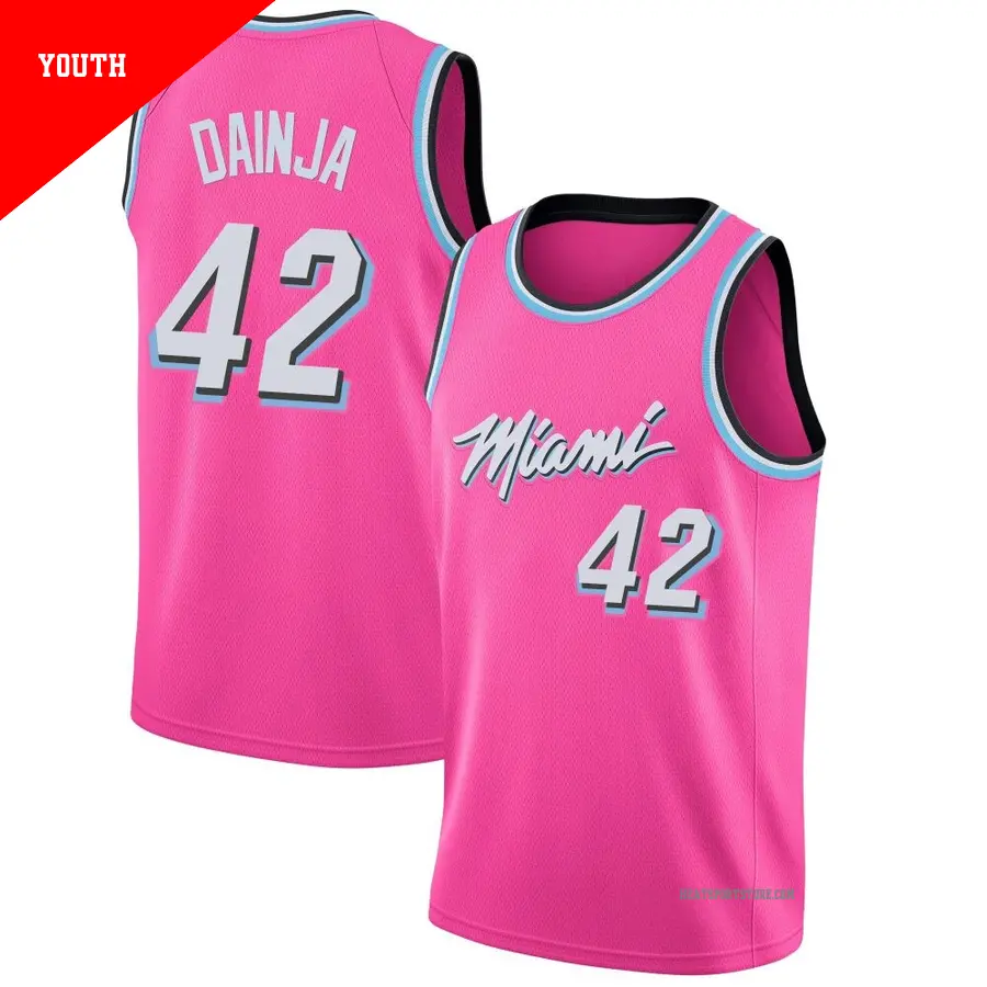 ＃42 Youth Dain Dainja Miami Heat 2018/19 Swingman Pink JerseyEarned Edition