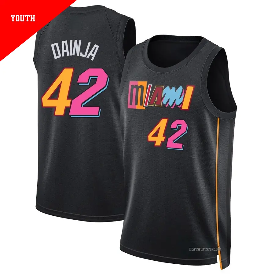 ＃42 Youth Dain Dainja Miami Heat 2021/22 Swingman Black City Edition Jersey