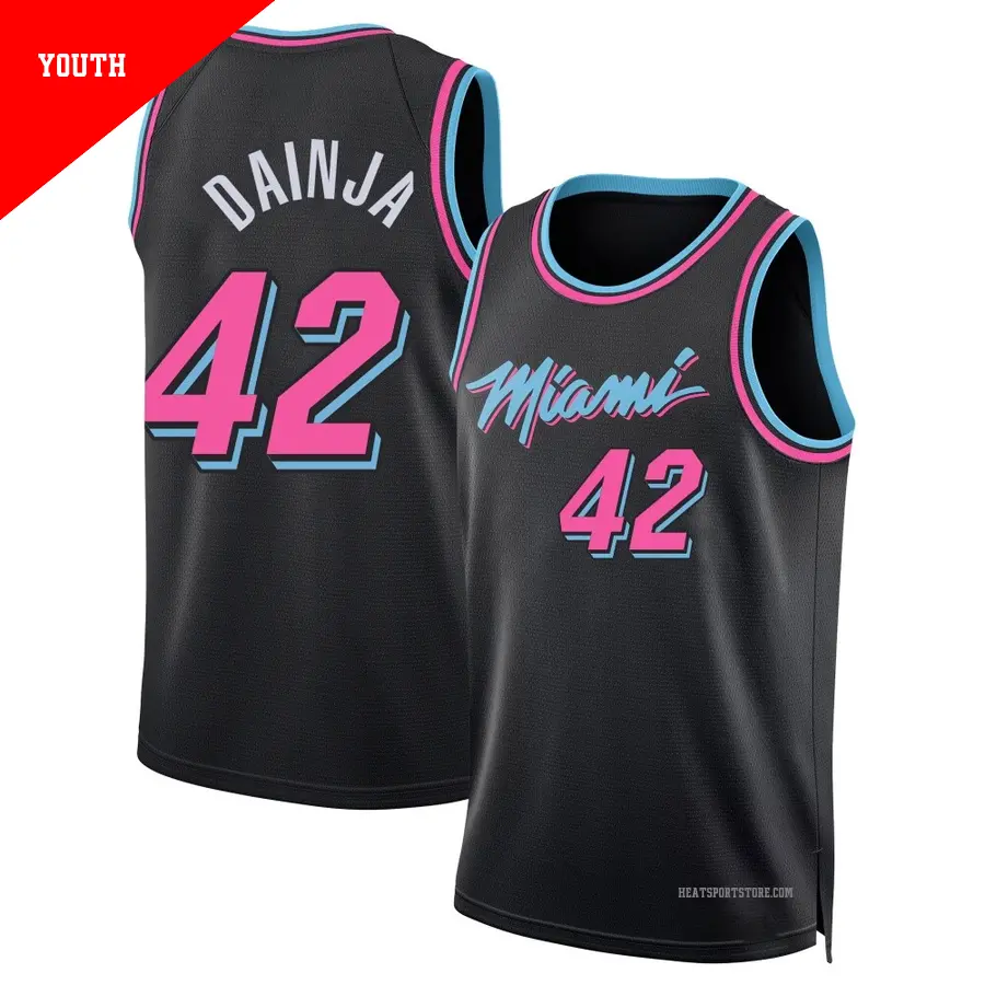 ＃42 Youth Dain Dainja Miami Heat 2025/26 Swingman Black City Edition Jersey