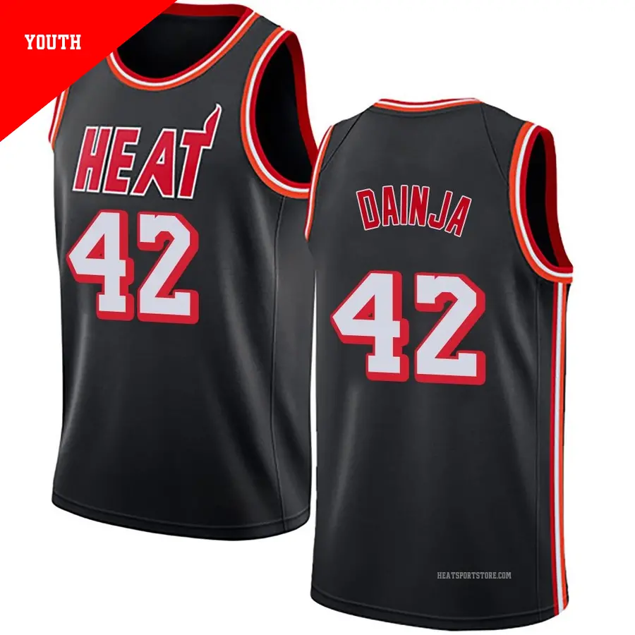 ＃42 Youth Dain Dainja Miami Heat Black Swingman Fashion Hardwood Classics Jersey