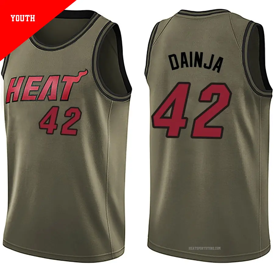 ＃42 Youth Dain Dainja Miami Heat Green Swingman Salute to Service Jersey